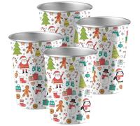 Stainless Steel Kids Drinking Cups, Christmas Stocking Fillers for Kids Teenage Boys Girls 3 4 5 6 7 8 9 10 Year Old, 350ml Cute Toddler Tumblers Mugs Reusable Gifts for Coffee Milk Water, 4 Pack