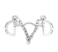 Stainless Steel Kimberwicke Bit with Low Port Mouth Roller, Horse Chewing Bit for Enhanced Control, Anti - Rust Stainless Steel Bit with Binocular Chains for Horses (The horse's mouth is 135 mm long)