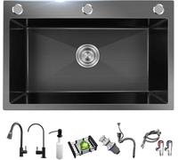 Stainless Steel Kitchen Bar Sink - 3 Holes, Embedded Design, 72x45x20cm, Countertop Sink for Home & Restaurant, Modern Style, Easy to Clean