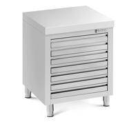 Stainless Steel Kitchen Cabinet - 70 x 50 cm - 185 kg - 7 drawers for pizza dough - Royal Catering RCCD-7W