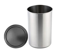 Stainless Steel Kitchen Cabinet Trash Bin with Concealed Round Lid Integrated Round Waste Chute Hidden Flip Top Black Color Space Saving Design for Modern Kitchens