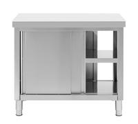 Stainless Steel Kitchen Cabinet with Worktop & Pass-Through - ECO - 100 x 60 cm - 500 kg - Royal Catering RCSSCB-100X60-H