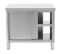 Stainless Steel Kitchen Cabinet with Worktop & Pass-Through - ECO - 100 x 70 cm - 500 kg - Royal Catering RCSSCB-100X70-H