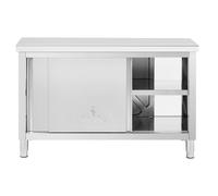 Stainless Steel Kitchen Cabinet with Worktop & Pass-Through - ECO - 140 x 60 cm - 500 kg - Royal Catering RCSSCB-140X60-H