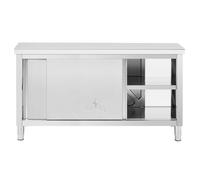 Stainless Steel Kitchen Cabinet with Worktop & Pass-Through - ECO - 160 x 60 cm - 500 kg - Royal Catering RCSSCB-160X60-H