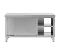 Stainless Steel Kitchen Cabinet with Worktop & Pass-Through - ECO - 160 x 70 cm - 500 kg - Royal Catering RCSSCB-160X70-H