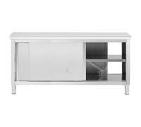 Stainless Steel Kitchen Cabinet with Worktop & Pass-Through - ECO - 180 x 60 cm - 500 kg - Royal Catering RCSSCB-180X60-H