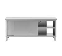 Stainless Steel Kitchen Cabinet with Worktop & Pass-Through - ECO - 200 x 60 cm - 500 kg - Royal Catering RCSSCB-200X60-H