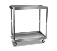Stainless Steel Kitchen Cart with Lockable Shelves, Silent Wheels, Versatile for Restaurant, Dental, Hotel & Home Use, Double Layer, 66 x 35 x 75 cm.
