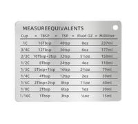 Stainless Steel Kitchen Conversion Chart Magnet - Refrigerator Units Conversion Chart Magnets | Multi-Purpose Refrigerator Magnets for Home Cooks and Professional Bakers