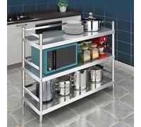 Stainless Steel Kitchen Corner Shelf, Adjustable Foot Stand, Modern Metal Storage Rack, Silver Kitchen nizer (110x35x95 cm) - Space-Saving Design for Home Use