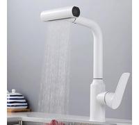 Stainless Steel Kitchen Faucet with Pull-Down Sprayer, 4 Adjustable Spray Modes, Gray, Modern Mixer Tap for Sink, Easy Installation, and Stylish Design