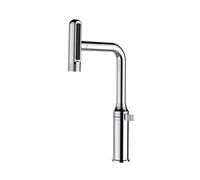 Stainless Steel Kitchen Faucet with Pull Out Sprayer 6 Function Modern Mixer Tap for Farmhouse RV Laundry & Bar Sinks Chrome Waterfall Design Single Handle