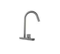 Stainless Steel Kitchen Faucet with Waterfall Design Single Handle Pull Down Sprayer Faucet for Single Bowl Sink Vegetable Basin Large Bend Rainfall Effect Modern Stainless Steel Faucet for