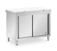 Stainless Steel Kitchen Prep Table - 120 x 60 cm - 500 kg load capacity - incl. cutting board - Royal Catering RCBWC-1260