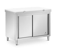 Stainless Steel Kitchen Prep Table - 120 x 70 cm - 500 kg load capacity - incl. cutting board - Royal Catering RCBWC-12070