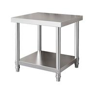Stainless Steel Kitchen Prep Table & Workbench Open Plan Storage Rack Commercial Restaurant Island with Under Shelf Durable Maintenance Worktable (H: 31.5in L: 35.4in W: 23.6in)