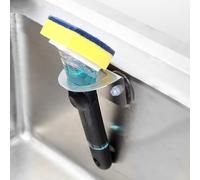 Stainless Steel Kitchen Sink Dish Brush Holder with Suction Cups,Compatible Various Dishwashing Brushes.No Drill Rustproof Waterproof,Easy Installation.