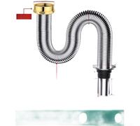 Stainless Steel Kitchen Sink Drain Pipe 304 Grade Designed for Drain Line Integration with Control Mechanism (G)