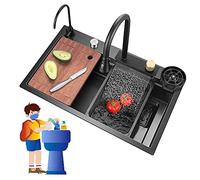 Stainless Steel Kitchen Sink - Modern Drop-in/Farmhouse Design with Cup Washer for Easy Undermount Installation - Durable SUS304 Construction