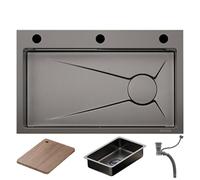 Stainless Steel Kitchen Sink, Modern Single Bowl Drop-in Utility Sink, 304 Stainless Steel Farmhouse Design for Kitchen, Restaurant, Bar, Laundry Room