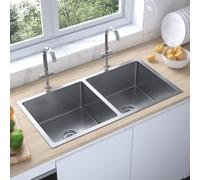 Stainless Steel Kitchen Sink, Overmount Single Bowl Modern Style Deep Basin for Efficient Use in Home or Commercial Kitchens