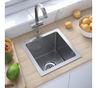Stainless Steel Kitchen Sink, Overmount Single Bowl Modern Style Deep Basin for Efficient Use in Home or Commercial Kitchens
