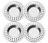 Stainless Steel Kitchen Sink Strainer Plug, Standard Strainer Drain Protector Hair/Food Catcher for Bathroom, Kitchen, Shower （Pack of 4)