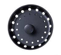 Stainless Steel Kitchen Sink Strainer Set with Water Sealing Umbrella, Anti-Clog Filter and Stopper for Efficient Waste Management in Homes Sinks, Black Finish 3-Piece Kit(Sink Basket Black)