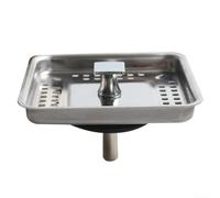 Stainless Steel Kitchen Sink Strainer Square Drain Stopper Anti Clogging Waste Filter 85x85mm Dishwasher Safe