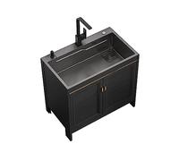 Stainless Steel Kitchen Sink with Hot & Cold Faucet Freestanding Outdoor a for Ga Courard Restaurant Laundry Size: 60x45x80cm