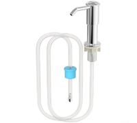 Stainless Steel Kitchen Soap Dispenser With Long Flexible Silicone Hose One Second Press Mechanism No Drilling Required For Standard Sink Holes Gray(A)