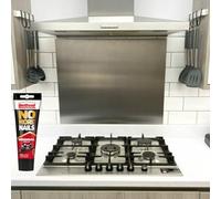 Stainless Steel Kitchen Splashback With Adhesive Included 0.9mm 1.2mm Thick No More Nails (0.9mm, 700mm x 900mm)