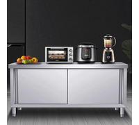 Stainless Steel Kitchen Storage Cabinet and Heavy Duty Work Table for Restaurant and Home Use, Commercial Grade, 150x70cm