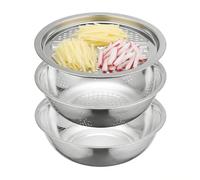 Stainless Steel Kitchen Strainer, Rustproof Stackable Colander, Rustproof Metal Strainer for Fruit, Salad, for Fruit Salad, Harvest Washing, Cleaning at Home and in the Home