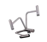 Stainless Steel Kitchen Tap Black Folding Kitchen Mixer Tap for Window Installation Single Lever Window Taps 6 Modes(Brushed)