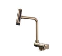 Stainless Steel Kitchen Tap Hot and Cold Water Mixer Tap Kitchen Sink with Rotation Spout 6 Spray Modes(Brushed Gold)