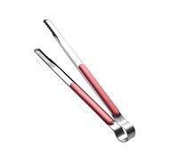 Stainless Steel Kitchen Tongs Cooking Utensils Barbecue Baking Ice Salad Serving Tongs with Non-Slip Easy Grip Handle (Pink)
