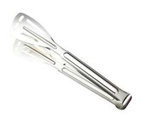 Stainless Steel Kitchen Tongs Non Slip Grip for Barbecue Cooking | One Piece Smooth Silver Construction, Suitable for Grilled Meat, Steak, Cakes, Caterers, Home Cooks and Buffet Service