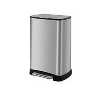 Stainless Steel Kitchen Trash Can 13L Pedal Bin with Lid Large Capacity Office Waste Bin Sl esign for Indoor Spaces (Silver)