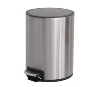 Stainless Steel Kitchen Trash Can, 14L Pedal Bin with Soft Close Lid and Inner Bucket, Durable Silver Waste Bin for Home, Office, and Bathroom Use