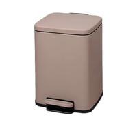 Stainless Steel Kitchen Trash Can 8L with Soft-Close Lid Reble Inner Bin Elegant Khaki Grey Design for Home & Office Waste Disposal