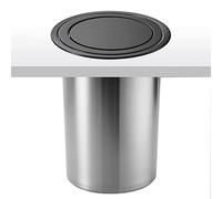 Stainless Steel Kitchen Trash Can, Integrated Countertop Design, Rust-Proof, Black Balanced Lid, Space-Saving Garbage Bin, Modern Waste Container for Home Use