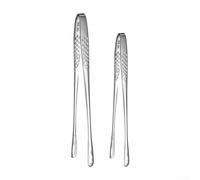 Stainless Steel Kitchen Tweezers 2 Pack Straight Grill Tools for Precise Handling and Serving of Food during Cooking and Barbecue (Silver)