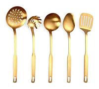 Stainless Steel Kitchen Utensils 5-Piece Cooking Trowel Set, Kitchen Tool Set, Gold