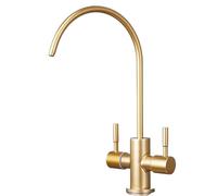Stainless Steel Kitchen Water Filter Faucet With Double Outlet Single Cooling Tap For Drinking Water，Brushed Gold 1