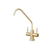 Stainless Steel Kitchen Water Filter Faucet With Double Outlet Single Cooling Tap For Drinking Water，Brushed Gold 3