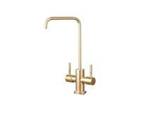 Stainless Steel Kitchen Water Filter Faucet With Double Outlet Single Cooling Tap For Drinking Water，Brushed Gold 2
