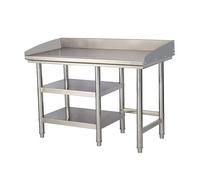Stainless Steel Kitchen Work Table with Storage Shelves - Heavy Duty Workbench for Garage, Workshop, Office, Home, and Commercial Kitchen - Strong Load-Bearing Design