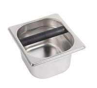 Stainless Steel Knock Box, Professional Coffee Ground Container with Deep Bowl Design and Rubber Stem Buffer, for Semi - Automatic Espresso Machine Baristas